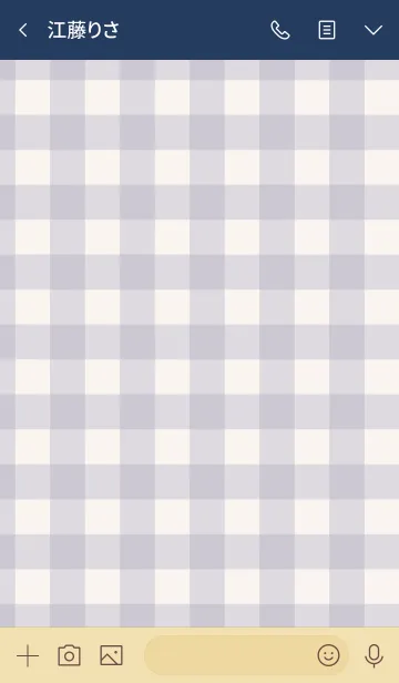 [LINE着せ替え] 紺ギンガムチェック-スマイル14-の画像3
