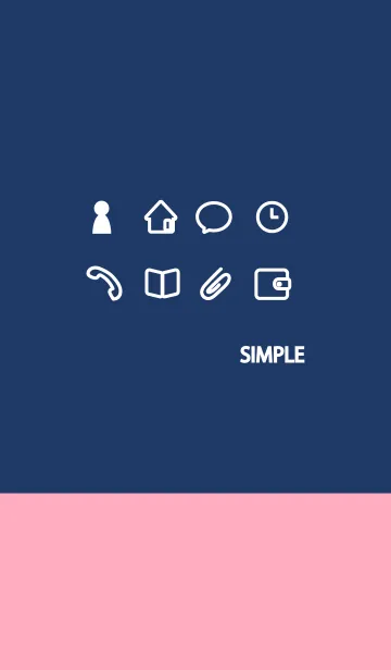 [LINE着せ替え] 大人シンプルネイビーブルピンクの画像1