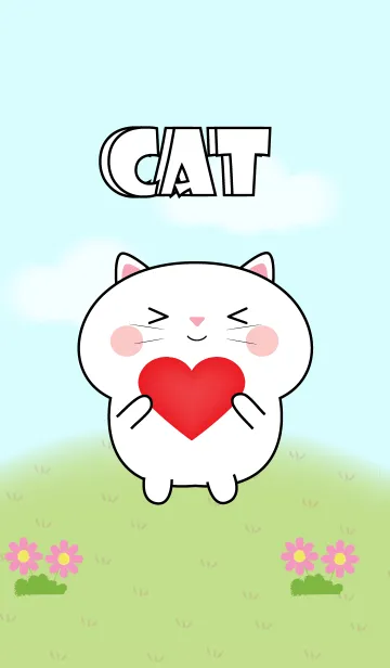 [LINE着せ替え] My Cute White Cat Theme (jp)の画像1