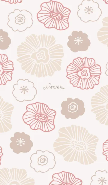 [LINE着せ替え] 花々 くすみベージュ5の画像1