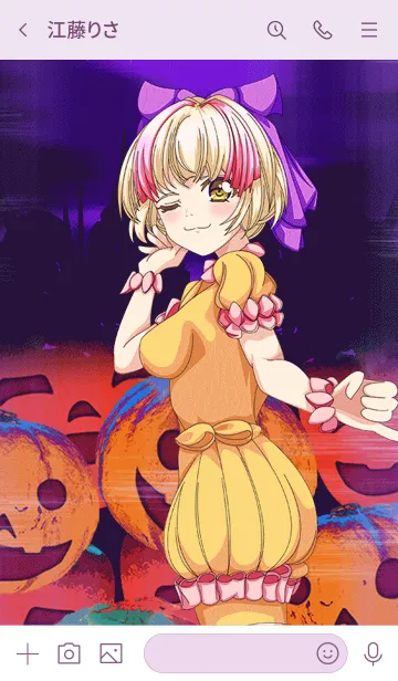 [LINE着せ替え] ラブリーハロウィン パンプキン 016の画像3