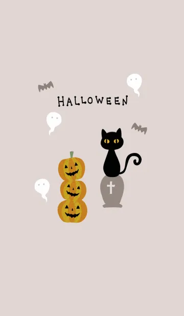 [LINE着せ替え] シンプルかわいいハロウィン☆黒猫2の画像1