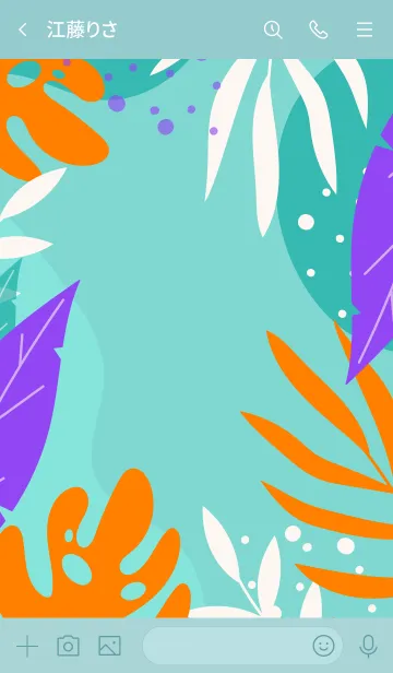 [LINE着せ替え] Abstract Tropical (Riptide Green)の画像3