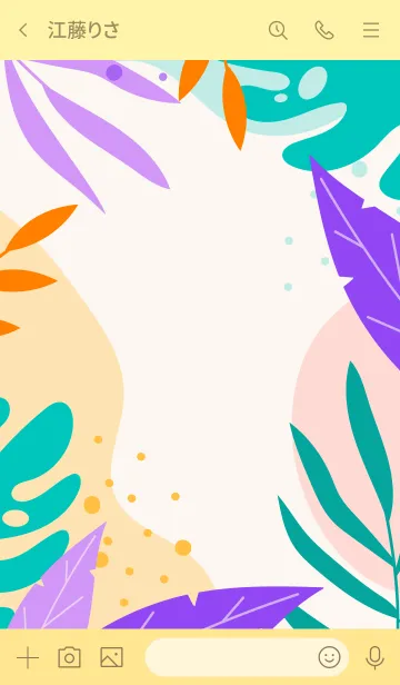 [LINE着せ替え] Abstract Tropical (Linen White)の画像3