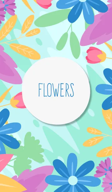 [LINE着せ替え] Colorful Hand Drawn Flowersの画像1