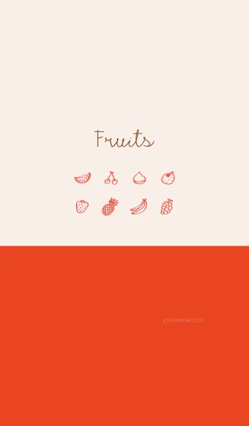 [LINE着せ替え] Fruits ecru redの画像1