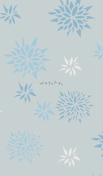 [LINE着せ替え] 手書き花 ブルー5の画像1