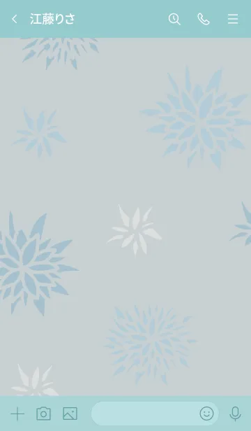 [LINE着せ替え] 手書き花 ブルー5の画像3