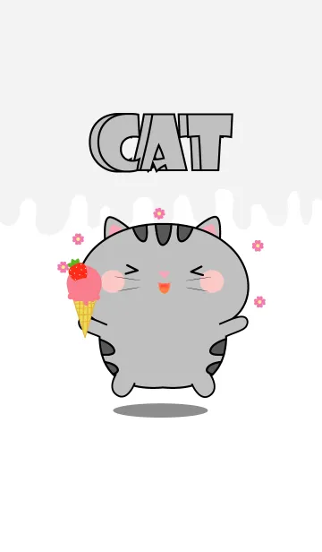 [LINE着せ替え] Kawaii Grey Cat Theme (jp)の画像1