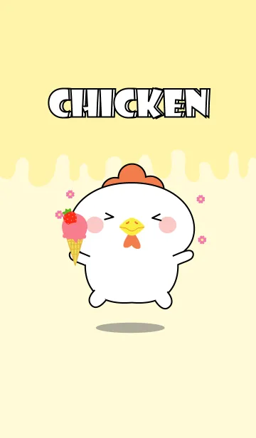 [LINE着せ替え] Kawaii White Chicken Theme (jp)の画像1