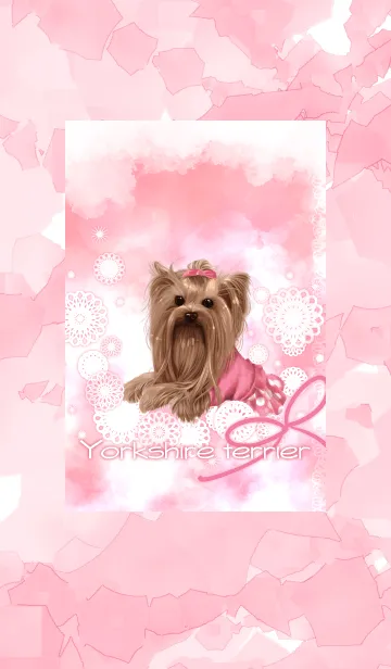 [LINE着せ替え] ヨークシャーテリア～ピンクでおしゃれに～の画像1
