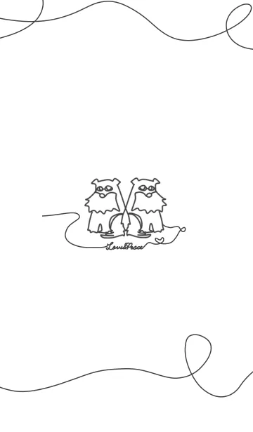 [LINE着せ替え] ラインアートホワイト【シンプル&dog】の画像1