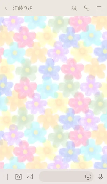 [LINE着せ替え] 水彩お花畑スマイルの画像3