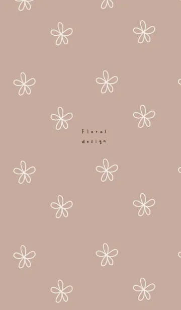 [LINE着せ替え] シンプルなお花柄とベージュ。の画像1