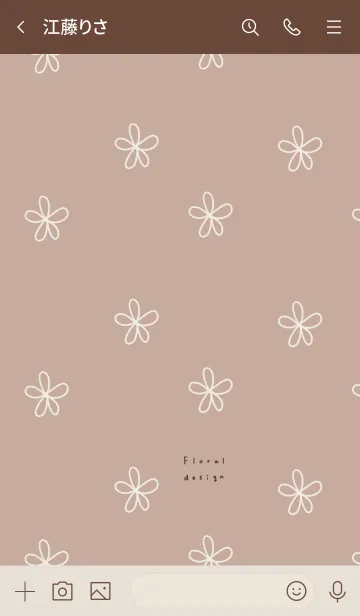[LINE着せ替え] シンプルなお花柄とベージュ。の画像3