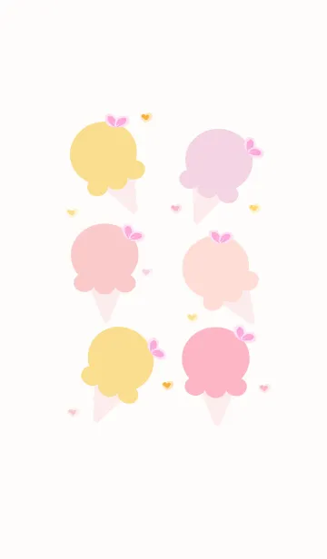 [LINE着せ替え] Cute ice-cream theme 76の画像1