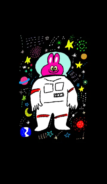 [LINE着せ替え] space pink rabbit themeの画像1