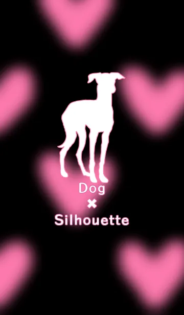 [LINE着せ替え] 犬×シルエット（イタグレ・ピンク02）の画像1