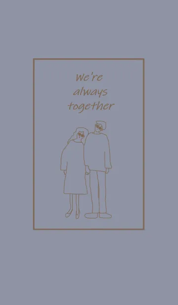 [LINE着せ替え] We're always together / bluebeige brownの画像1