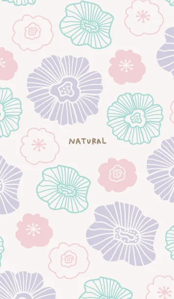 [LINE着せ替え] 花々 くすみパープルの画像1