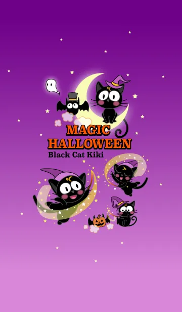 [LINE着せ替え] 黒猫キキ-魔法のハロウィーンの画像1