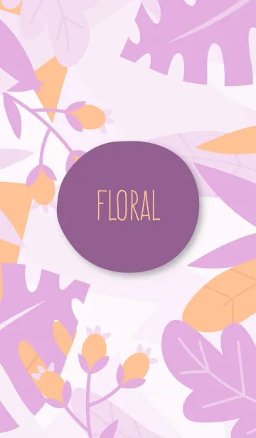 [LINE着せ替え] Purple Hand Drawn Floralの画像1