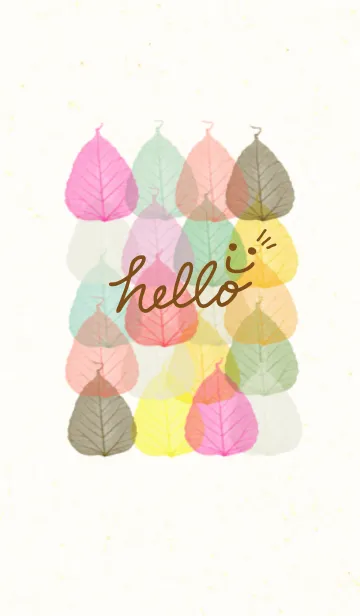 [LINE着せ替え] スマイル カラフル葉っぱ28の画像1