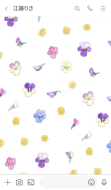 [LINE着せ替え] Viola ビオラの花の着せかえ。水彩の画像3