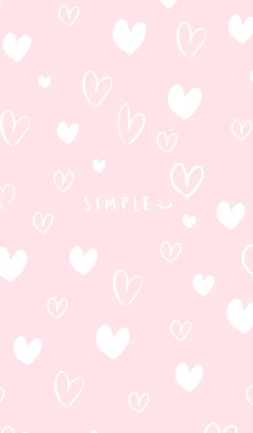 [LINE着せ替え] シンプルたくさんハートピンク8の画像1