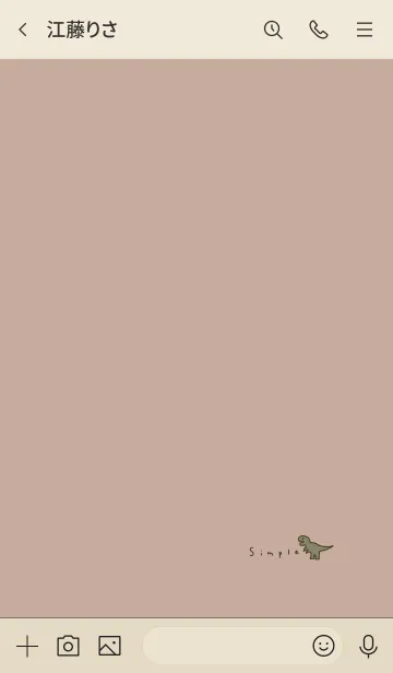 [LINE着せ替え] ベージュ。ワンポイント恐竜。の画像3