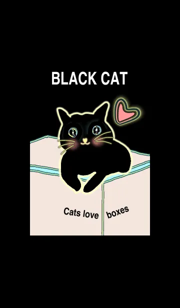 [LINE着せ替え] ハレルキのラブリー黒猫さん着せかえの画像1