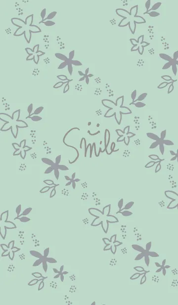 [LINE着せ替え] シンプルくすみフラワーグリーン3の画像1