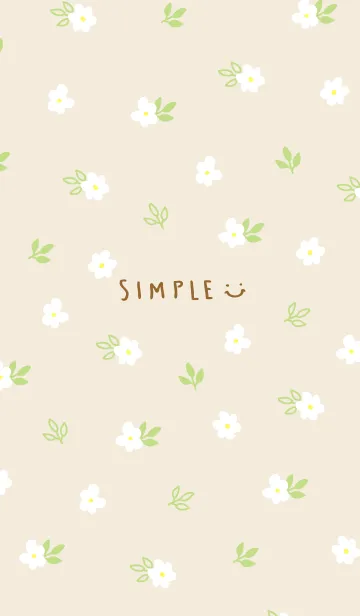 [LINE着せ替え] 白い小花 ベージュ2の画像1