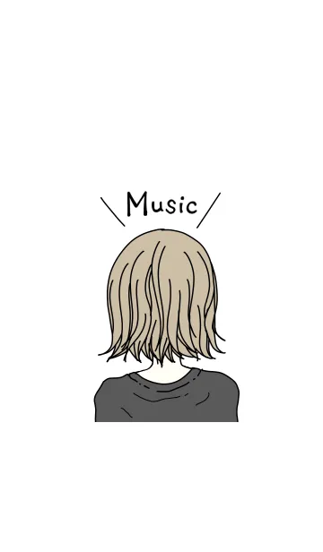 [LINE着せ替え] シンプルと女の子とMusicの画像1