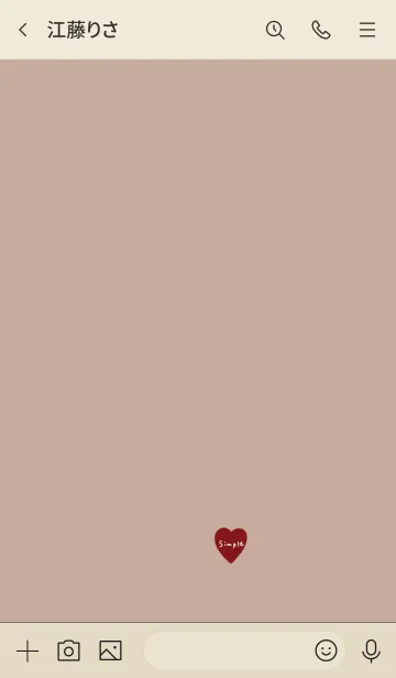 [LINE着せ替え] ベージュとバーガンディ。ハート。の画像3