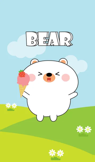 [LINE着せ替え] Love Lovely White Bear Theme (jp)の画像1