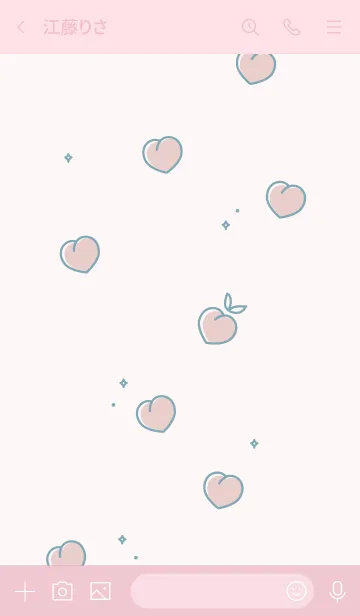 [LINE着せ替え] Pêche シンプル可愛い♡ ピンクの桃の画像3