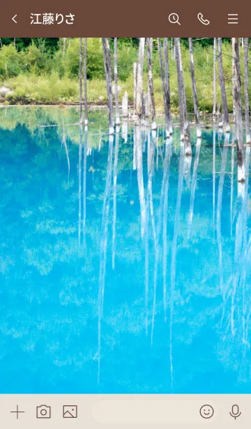 [LINE着せ替え] 神秘的に輝く青い池 美瑛 北海道の画像3
