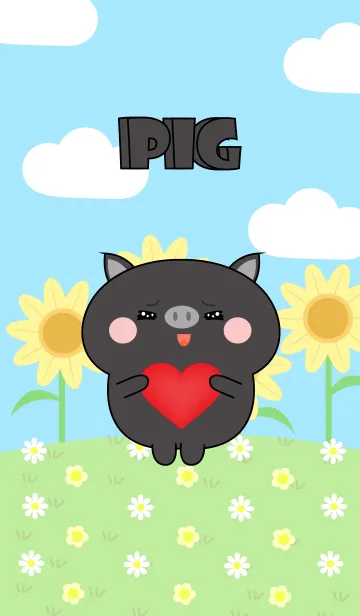Happy Lovely Black Pig Theme (jp)の着せ替えメイン画像