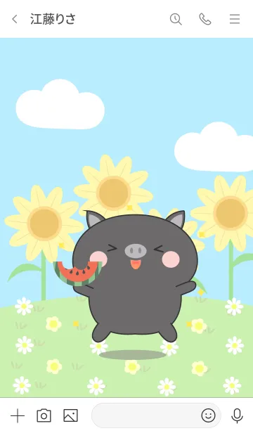 [LINE着せ替え] Happy Lovely Black Pig Theme (jp)の画像3