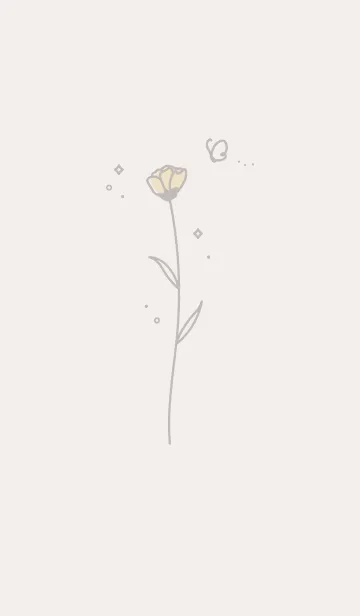 [LINE着せ替え] Pêche シンプル可愛い♡ ベージュのお花の画像1