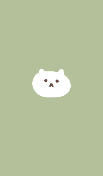 [LINE着せ替え] シンプル ねこ 抹茶ベージュの画像1