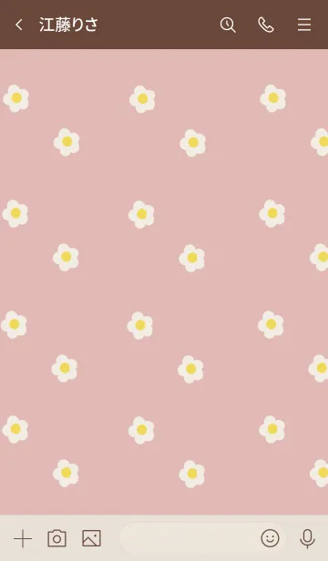 [LINE着せ替え] ピンクベージュ。お花。の画像3