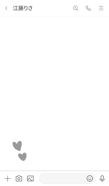 [LINE着せ替え] シンプル ハート グレーの画像3