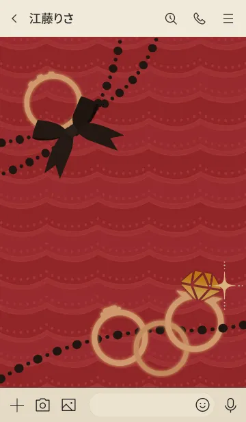 [LINE着せ替え] 誕生石リング(11月) + 象牙の画像3