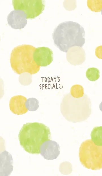 [LINE着せ替え] 水彩丸 黄色緑20の画像1