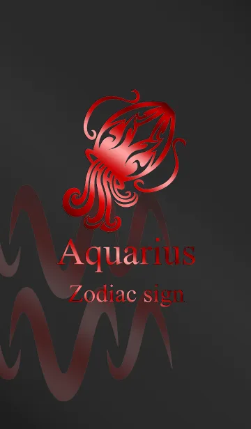 [LINE着せ替え] 12星座 -水瓶座4 レッド-の画像1