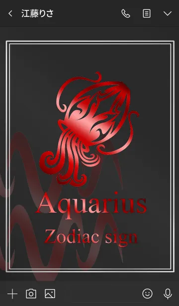 [LINE着せ替え] 12星座 -水瓶座4 レッド-の画像3