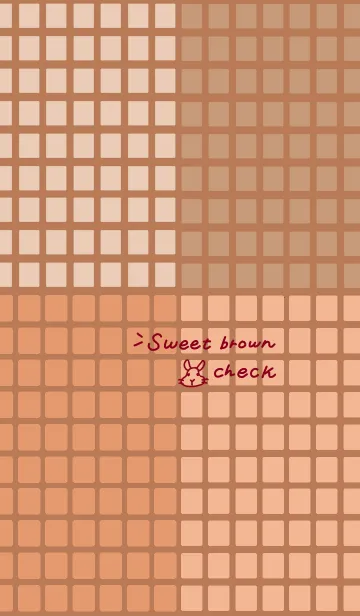 [LINE着せ替え] Sweet brown check <1>-3 (rabbit)の画像1