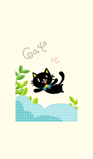 [LINE着せ替え] 黒猫はとてもご機嫌の画像1